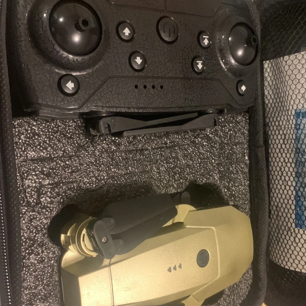 NWT Gold Drone with 4K HD CAMERA WIFI Black Controller and Case